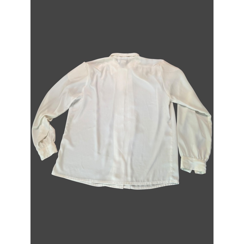 Vintage Impressions of California Blouse Sz 10 White Pleated Secretary Made USA